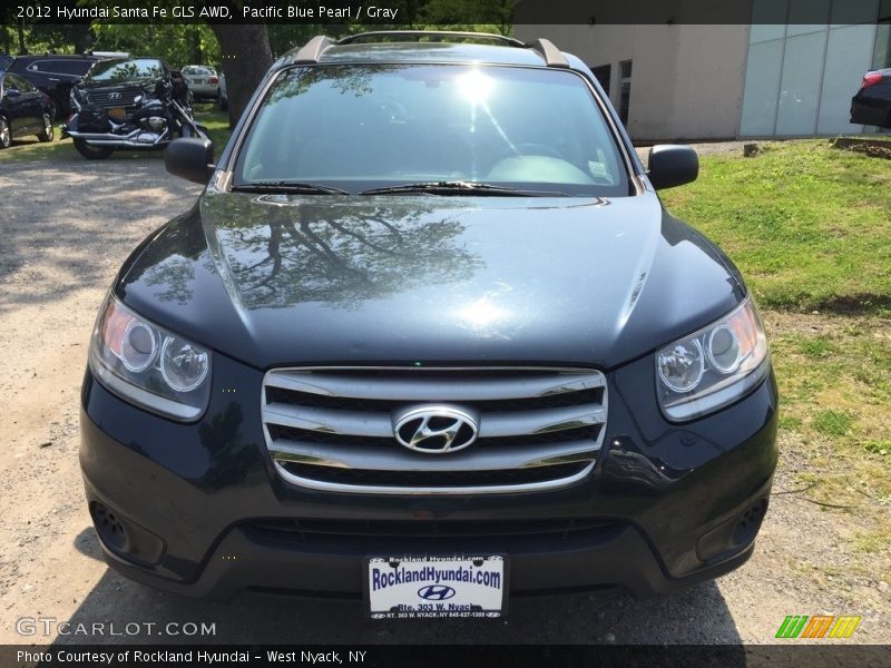 Pacific Blue Pearl / Gray 2012 Hyundai Santa Fe GLS AWD