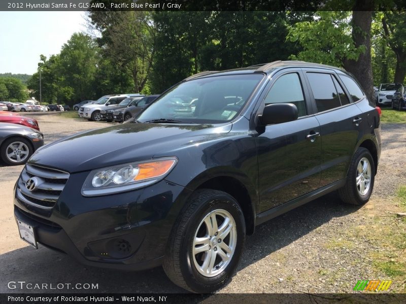 Pacific Blue Pearl / Gray 2012 Hyundai Santa Fe GLS AWD