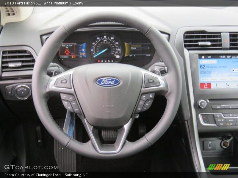 White Platinum / Ebony 2018 Ford Fusion SE