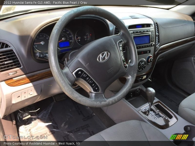 Pacific Blue Pearl / Gray 2012 Hyundai Santa Fe GLS AWD