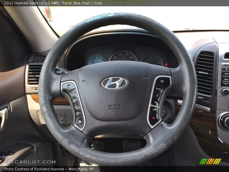 Pacific Blue Pearl / Gray 2012 Hyundai Santa Fe GLS AWD
