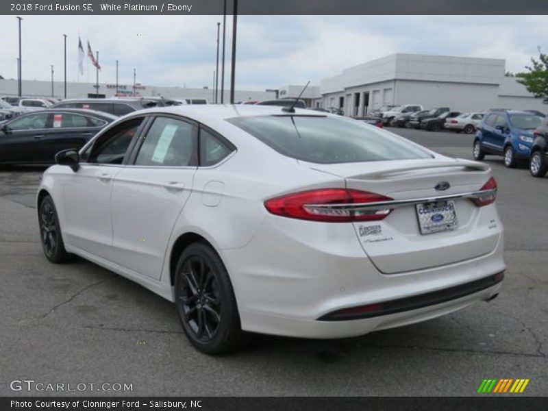 White Platinum / Ebony 2018 Ford Fusion SE