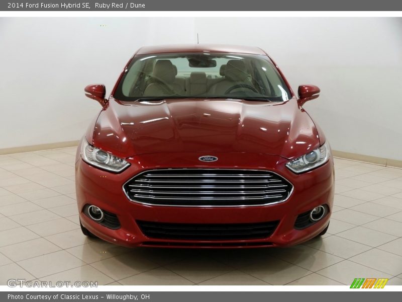 Ruby Red / Dune 2014 Ford Fusion Hybrid SE
