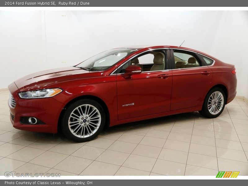 Ruby Red / Dune 2014 Ford Fusion Hybrid SE