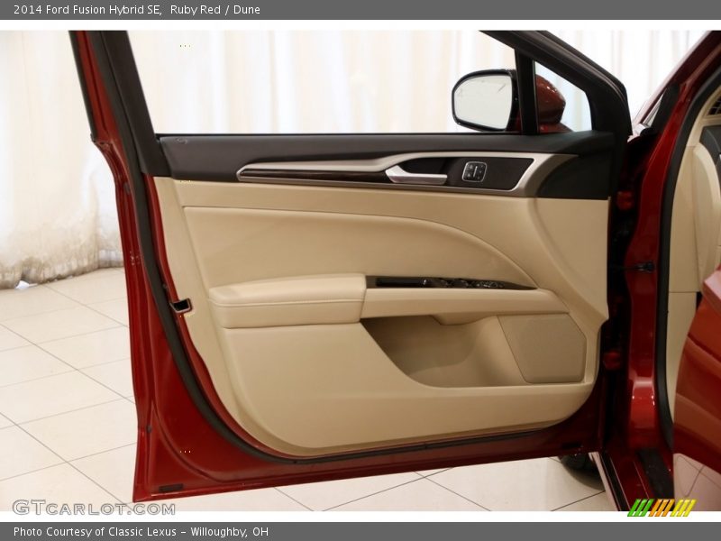 Ruby Red / Dune 2014 Ford Fusion Hybrid SE
