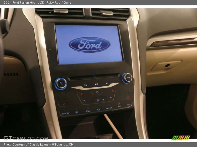 Ruby Red / Dune 2014 Ford Fusion Hybrid SE