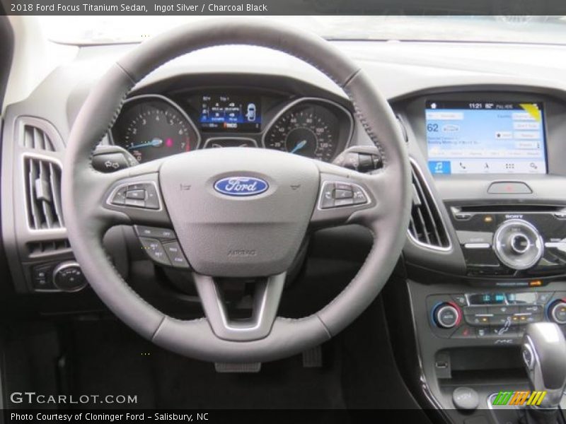 Ingot Silver / Charcoal Black 2018 Ford Focus Titanium Sedan