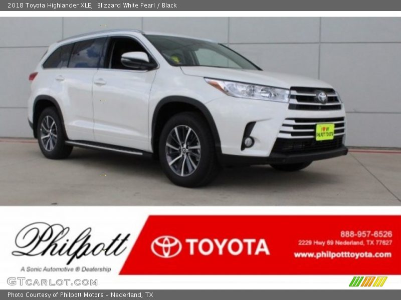 Blizzard White Pearl / Black 2018 Toyota Highlander XLE