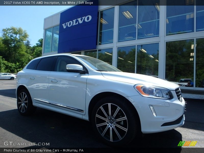 Ice White / Soft Beige 2017 Volvo XC60 T6 AWD Inscription