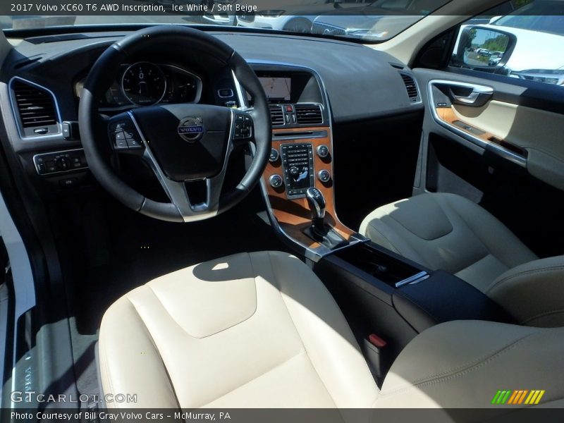 Ice White / Soft Beige 2017 Volvo XC60 T6 AWD Inscription