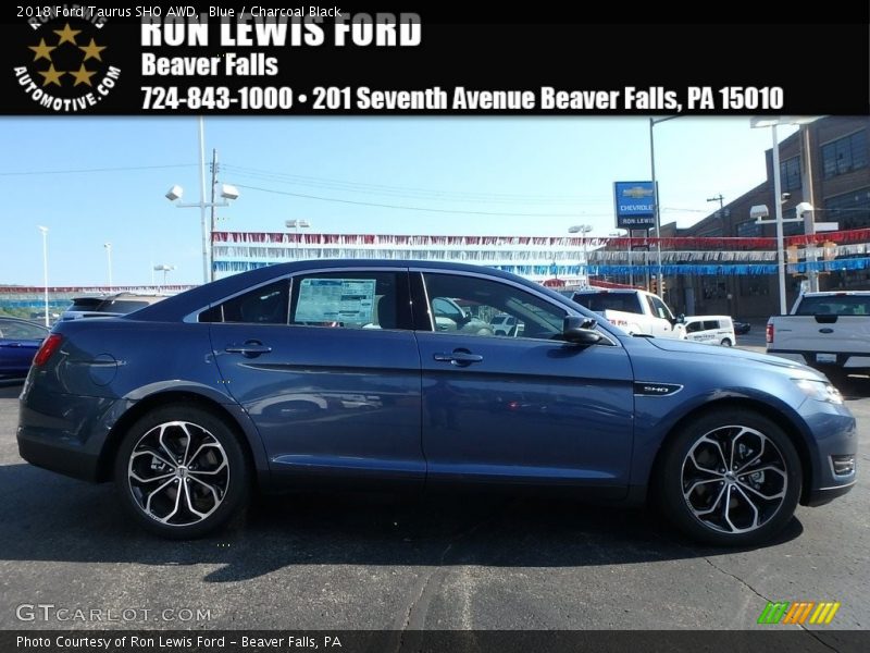 Blue / Charcoal Black 2018 Ford Taurus SHO AWD