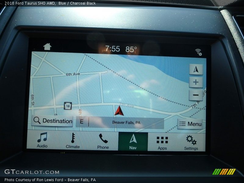 Blue / Charcoal Black 2018 Ford Taurus SHO AWD