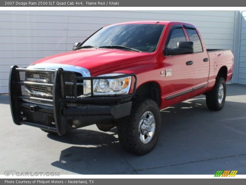 Flame Red / Khaki 2007 Dodge Ram 2500 SLT Quad Cab 4x4