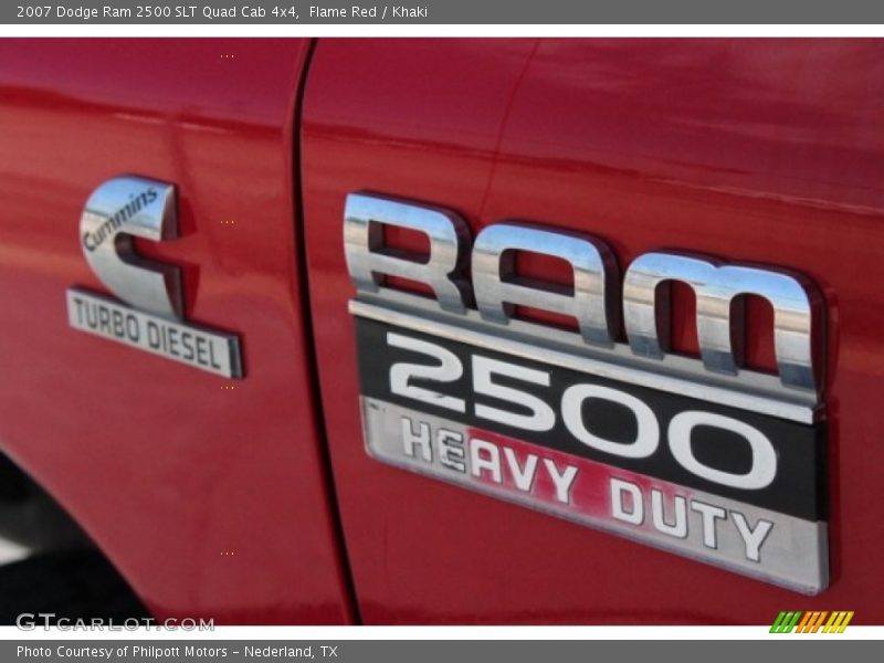Flame Red / Khaki 2007 Dodge Ram 2500 SLT Quad Cab 4x4
