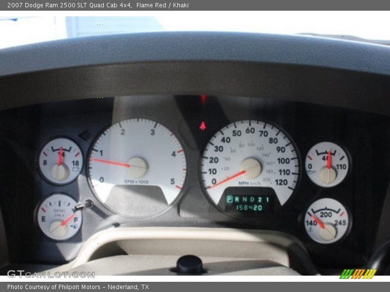 Flame Red / Khaki 2007 Dodge Ram 2500 SLT Quad Cab 4x4