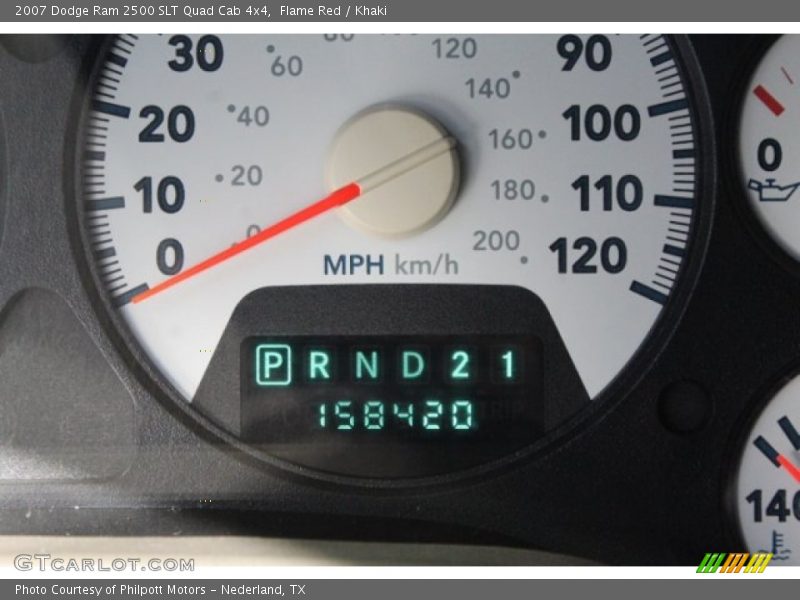 Flame Red / Khaki 2007 Dodge Ram 2500 SLT Quad Cab 4x4