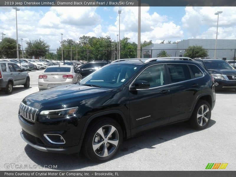 Diamond Black Crystal Pearl / Black/Ski Grey 2019 Jeep Cherokee Limited