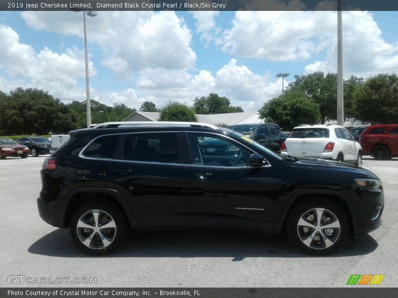Diamond Black Crystal Pearl / Black/Ski Grey 2019 Jeep Cherokee Limited