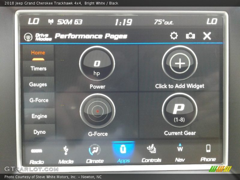 Controls of 2018 Grand Cherokee Trackhawk 4x4