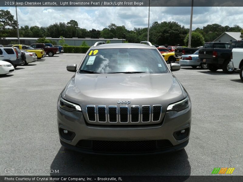 Light Brownstone Pearl / Black/Light Frost Beige 2019 Jeep Cherokee Latitude