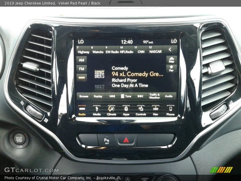 Velvet Red Pearl / Black 2019 Jeep Cherokee Limited