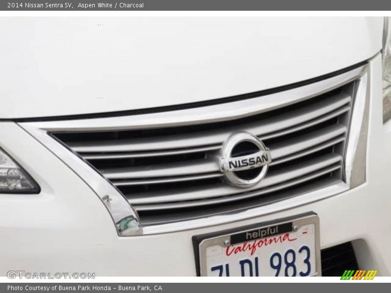 Aspen White / Charcoal 2014 Nissan Sentra SV