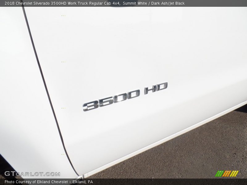 Summit White / Dark Ash/Jet Black 2018 Chevrolet Silverado 3500HD Work Truck Regular Cab 4x4