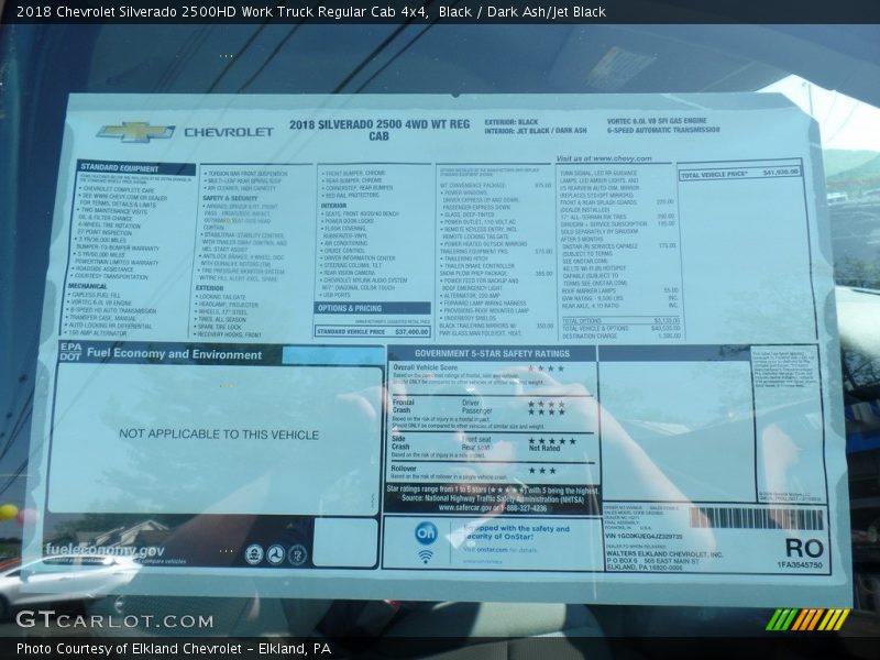 Black / Dark Ash/Jet Black 2018 Chevrolet Silverado 2500HD Work Truck Regular Cab 4x4