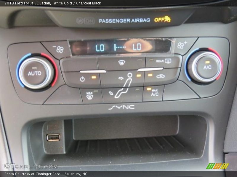 White Gold / Charcoal Black 2018 Ford Focus SE Sedan