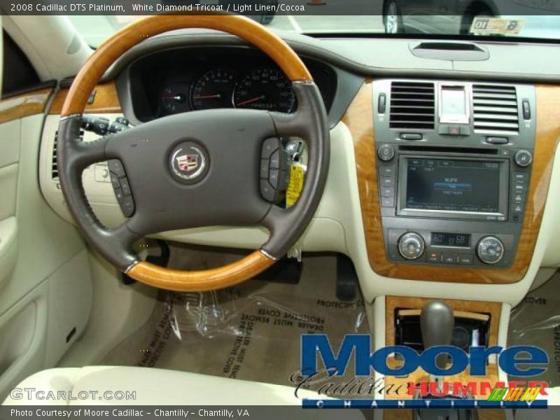 White Diamond Tricoat / Light Linen/Cocoa 2008 Cadillac DTS Platinum