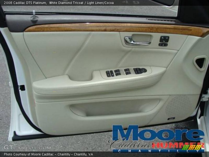 White Diamond Tricoat / Light Linen/Cocoa 2008 Cadillac DTS Platinum