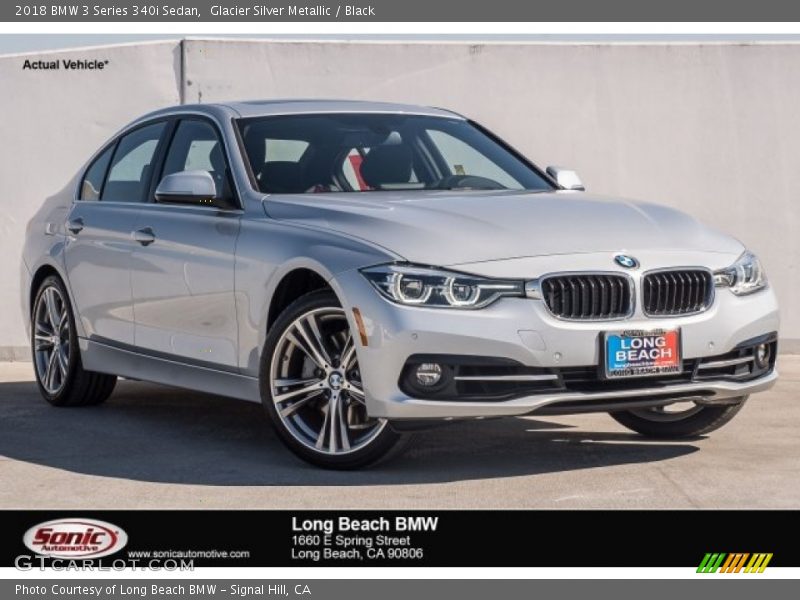Glacier Silver Metallic / Black 2018 BMW 3 Series 340i Sedan