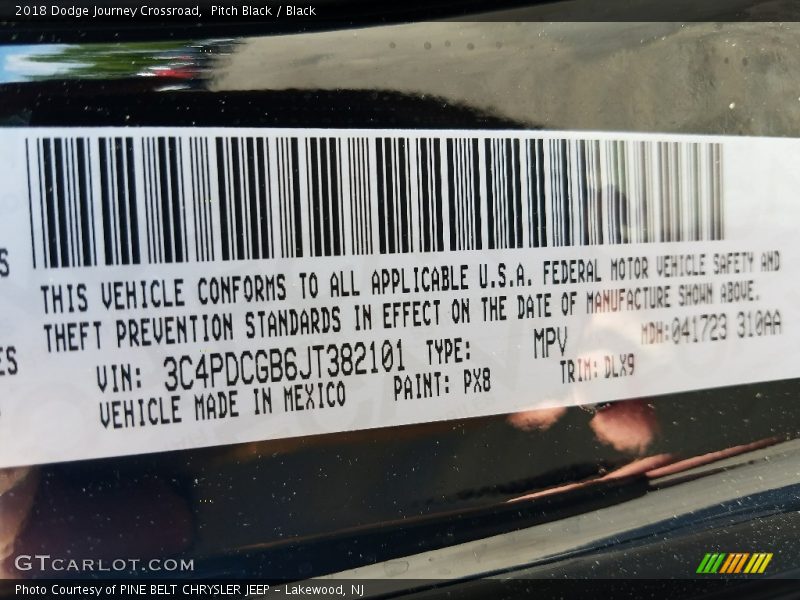 Pitch Black / Black 2018 Dodge Journey Crossroad