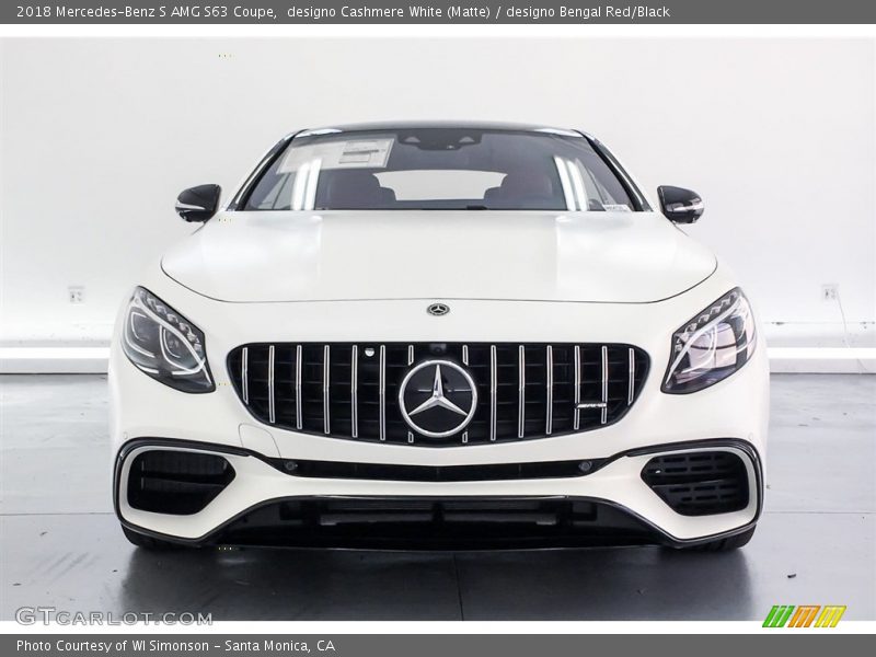 designo Cashmere White (Matte) / designo Bengal Red/Black 2018 Mercedes-Benz S AMG S63 Coupe