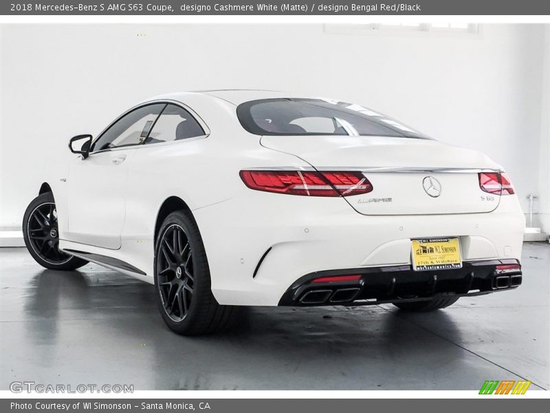 designo Cashmere White (Matte) / designo Bengal Red/Black 2018 Mercedes-Benz S AMG S63 Coupe