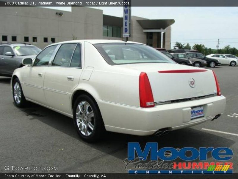 White Diamond Tricoat / Light Linen/Cocoa 2008 Cadillac DTS Platinum