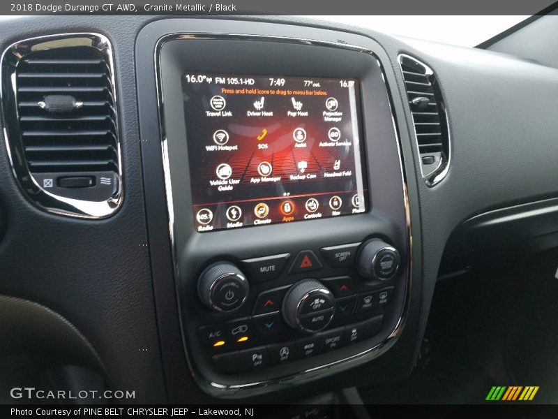 Granite Metallic / Black 2018 Dodge Durango GT AWD