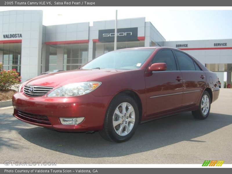 Salsa Red Pearl / Taupe 2005 Toyota Camry XLE V6