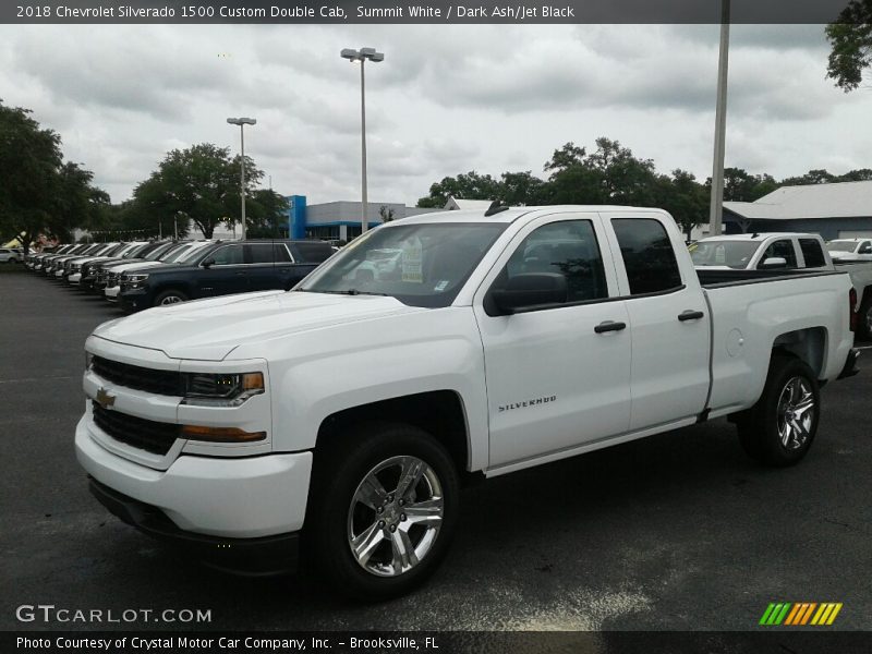Summit White / Dark Ash/Jet Black 2018 Chevrolet Silverado 1500 Custom Double Cab