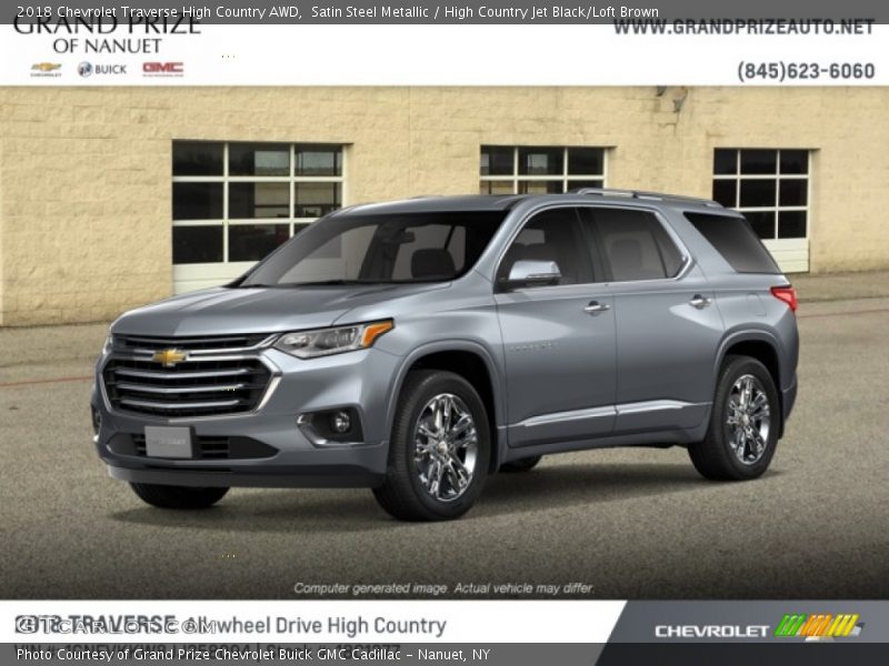 Satin Steel Metallic / High Country Jet Black/Loft Brown 2018 Chevrolet Traverse High Country AWD