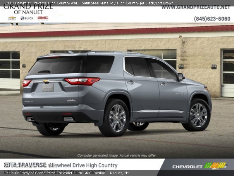 Satin Steel Metallic / High Country Jet Black/Loft Brown 2018 Chevrolet Traverse High Country AWD