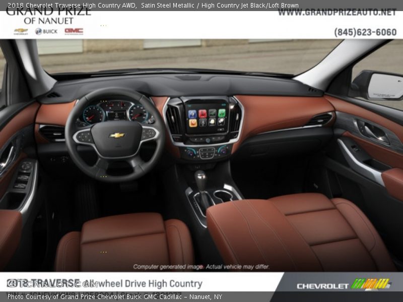 Satin Steel Metallic / High Country Jet Black/Loft Brown 2018 Chevrolet Traverse High Country AWD