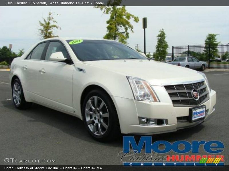 White Diamond Tri-Coat / Ebony 2009 Cadillac CTS Sedan