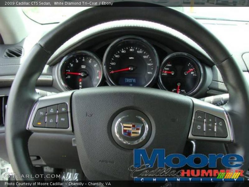 White Diamond Tri-Coat / Ebony 2009 Cadillac CTS Sedan