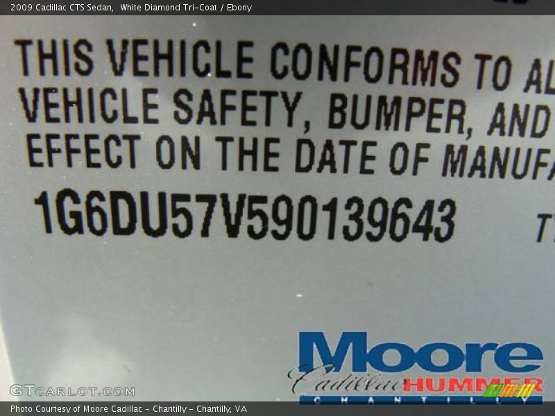 White Diamond Tri-Coat / Ebony 2009 Cadillac CTS Sedan
