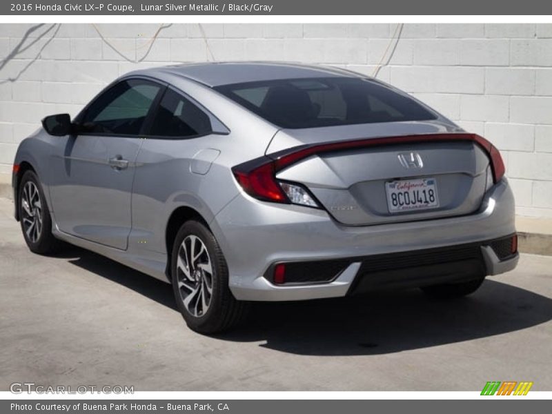 Lunar Silver Metallic / Black/Gray 2016 Honda Civic LX-P Coupe