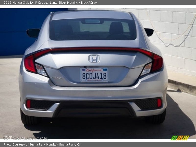 Lunar Silver Metallic / Black/Gray 2016 Honda Civic LX-P Coupe