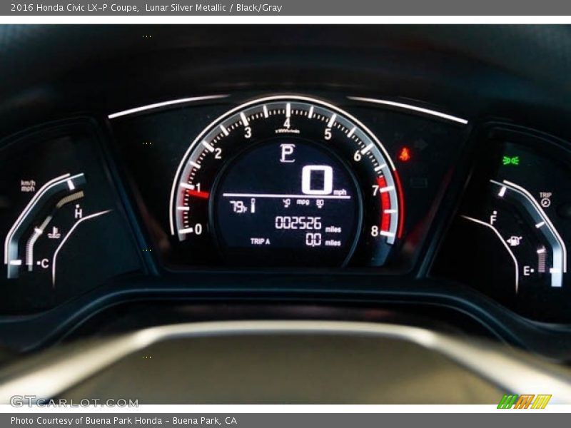 Lunar Silver Metallic / Black/Gray 2016 Honda Civic LX-P Coupe