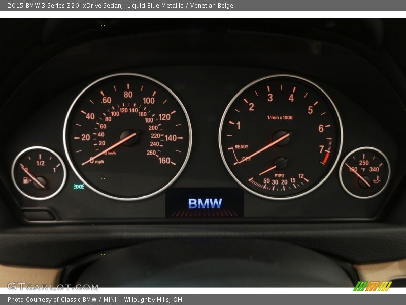 Liquid Blue Metallic / Venetian Beige 2015 BMW 3 Series 320i xDrive Sedan
