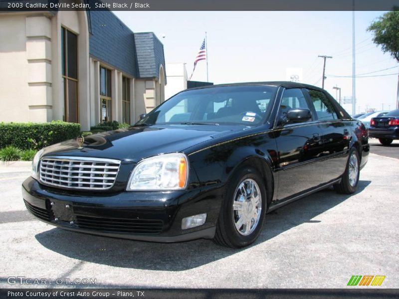 Sable Black / Black 2003 Cadillac DeVille Sedan